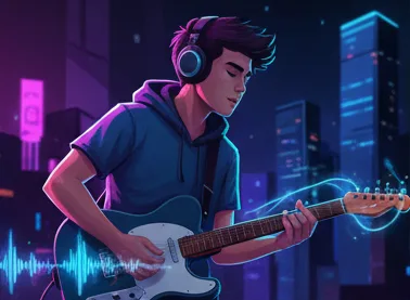 Musician using app
